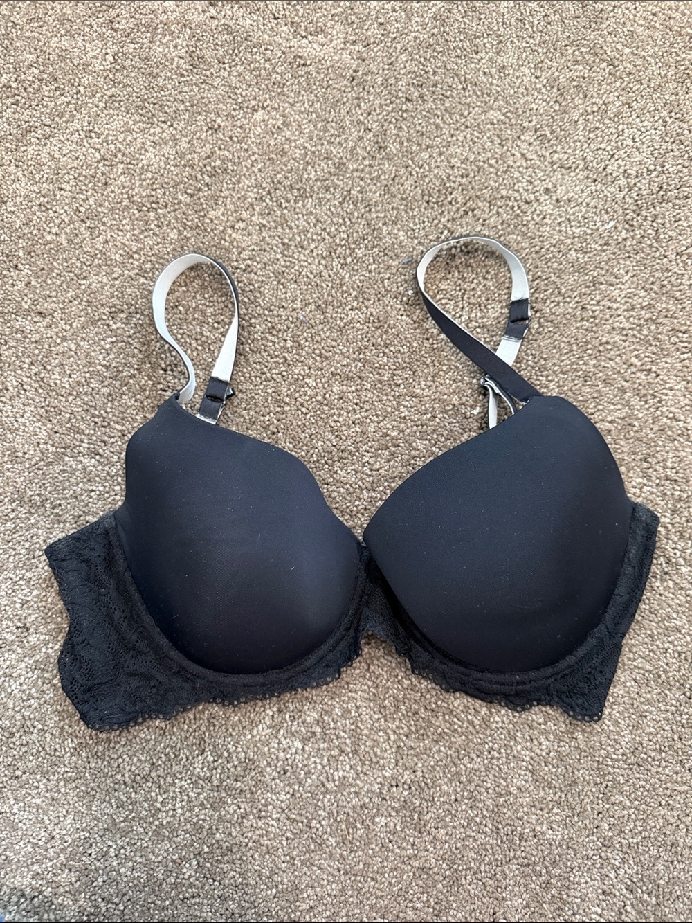 No Boundaries Black Lace-Trim T-Shirt Bra
